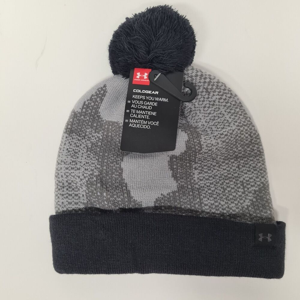 Under Armour Coldgear Beanie Gray Youth Kids 4-6 School Activewear Camouflage